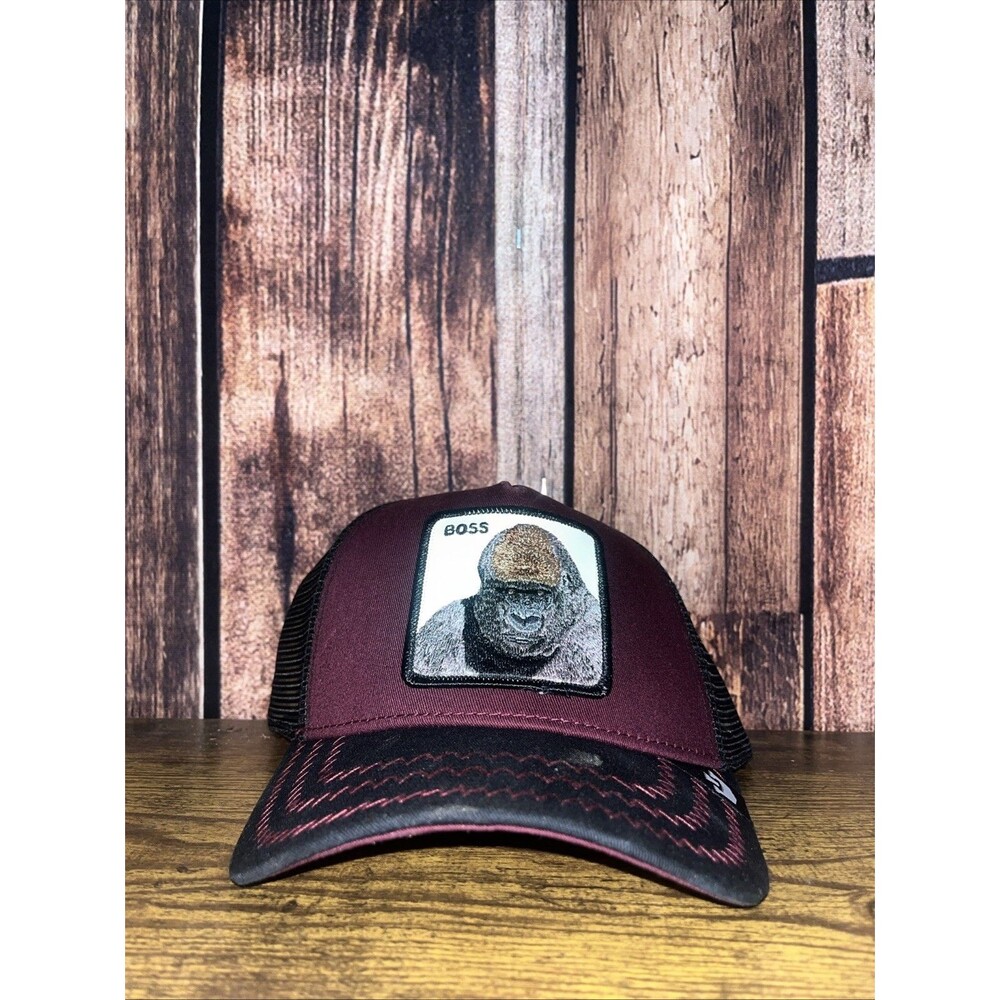 Goorin Bros Gorilla Trucker Hat Maroon And Black One Size